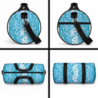Hawaiian Lei Day Duffle Bag Blue Hibiscus Flowers Lei Art LT9 - Polynesian Pride