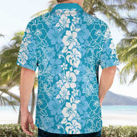 Hawaiian Lei Day Hawaiian Shirt Blue Hibiscus Flowers Lei Art LT9 - Polynesian Pride