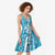 Hawaiian Lei Day Midi Dress Blue Hibiscus Flowers Lei Art - Polynesian Pride