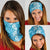 Hawaiian Lei Day Neck Gaiter Blue Hibiscus Flowers Lei Art - Polynesian Pride