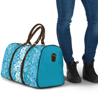 Hawaiian Lei Day Travel Bag Blue Hibiscus Flowers Lei Art - Polynesian Pride