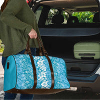 Hawaiian Lei Day Travel Bag Blue Hibiscus Flowers Lei Art - Polynesian Pride