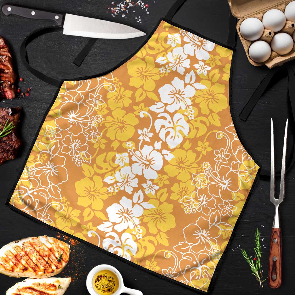 Hawaiian Lei Day Apron Gold Hibiscus Flowers Lei Art - Polynesian Pride