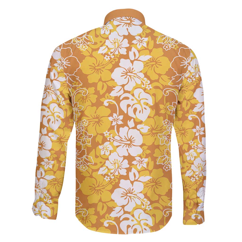 Hawaiian Lei Day Family Matching Off Shoulder Short Dress and Hawaiian Shirt Gold Hibiscus Flowers Lei Art LT9 - Polynesian Pride