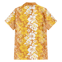 Hawaiian Lei Day Family Matching Tank Maxi Dress and Hawaiian Shirt Gold Hibiscus Flowers Lei Art LT9 - Polynesian Pride