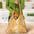 Hawaiian Lei Day Grocery Bag Gold Hibiscus Flowers Lei Art
