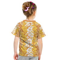 Hawaiian Lei Day Kid T Shirt Gold Hibiscus Flowers Lei Art