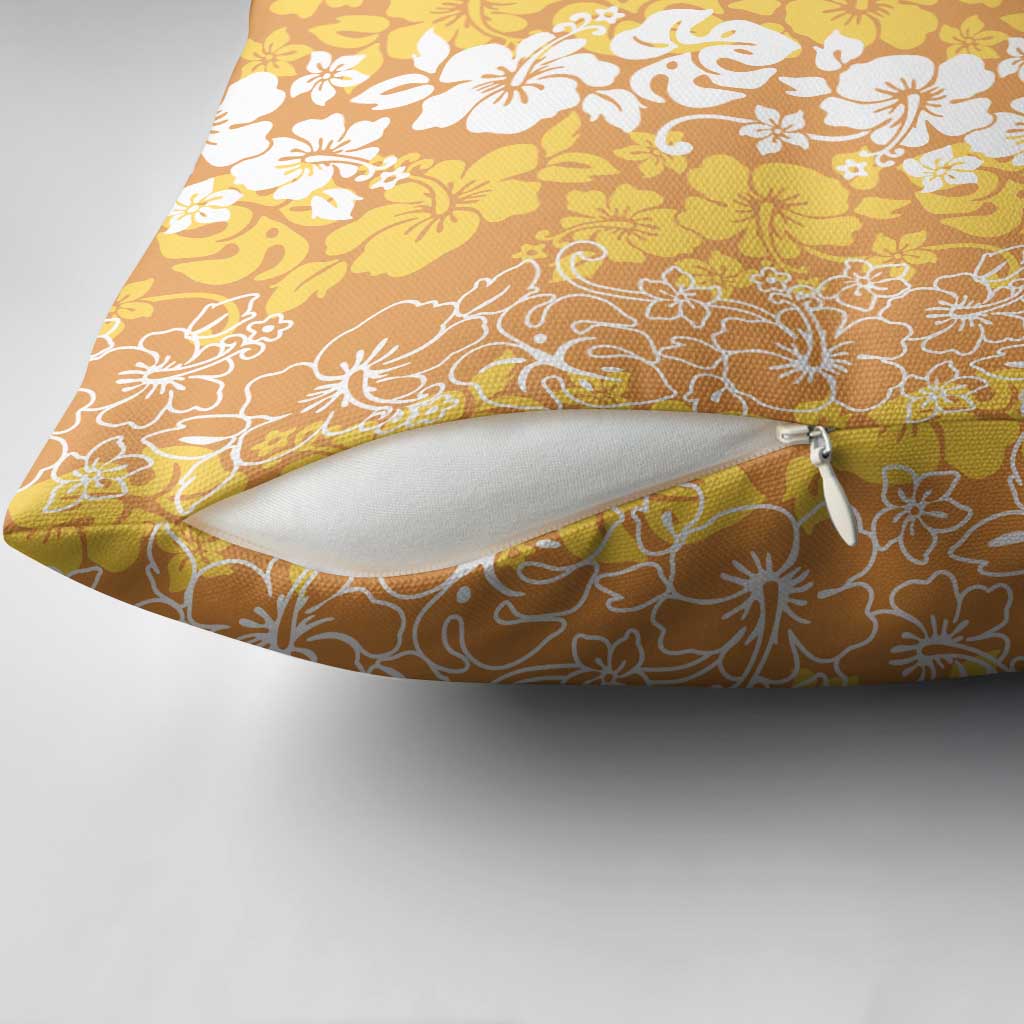 Hawaiian Lei Day Pillow Cover Gold Hibiscus Flowers Lei Art LT9 - Polynesian Pride
