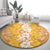 Hawaiian Lei Day Round Carpet Gold Hibiscus Flowers Lei Art