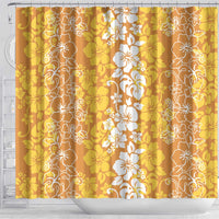 Hawaiian Lei Day Shower Curtain Gold Hibiscus Flowers Lei Art LT9 - Polynesian Pride