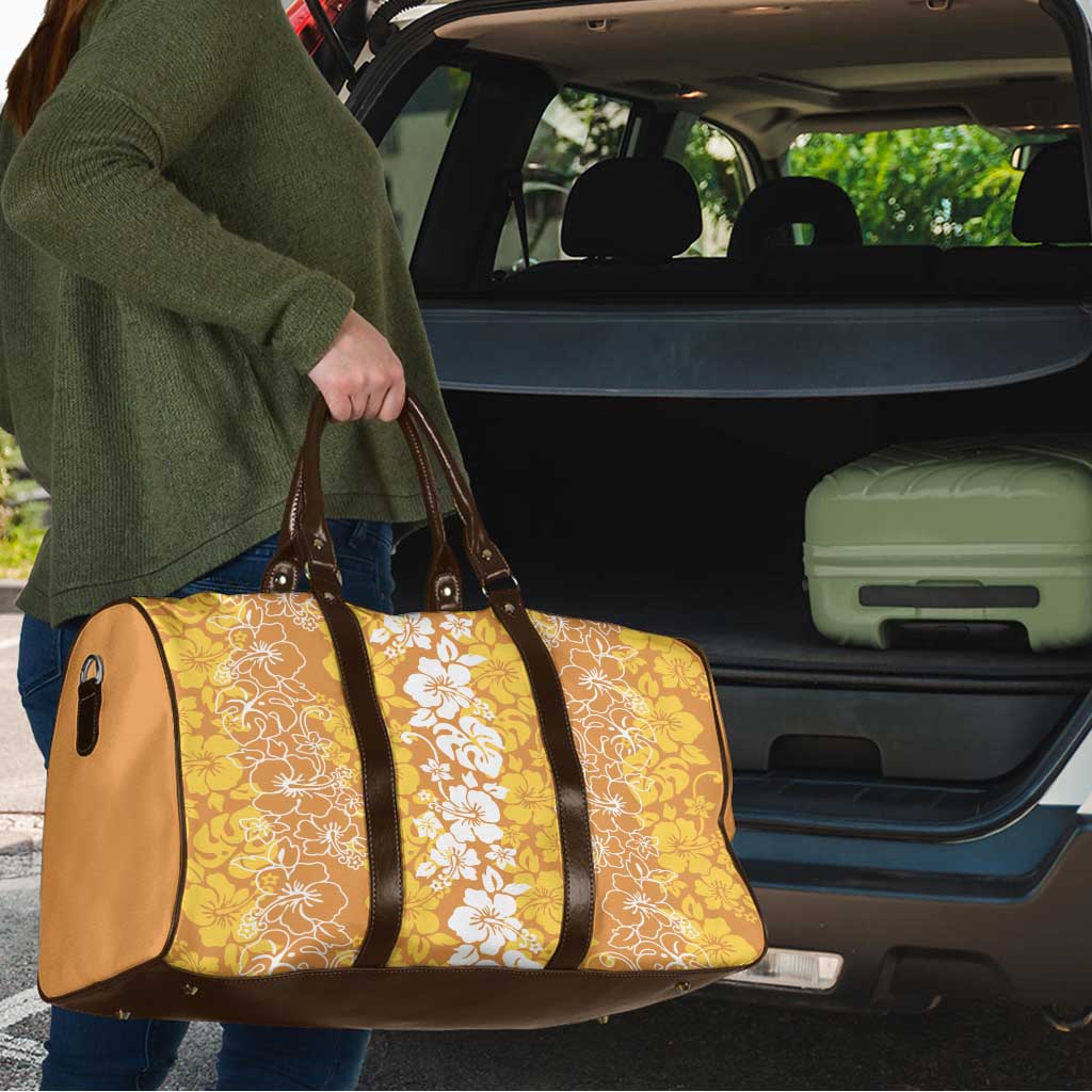Hawaiian Lei Day Travel Bag Gold Hibiscus Flowers Lei Art - Polynesian Pride