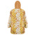 Hawaiian Lei Day Wearable Blanket Hoodie Gold Hibiscus Flowers Lei Art
