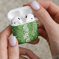 Hawaiian Lei Day AirPods Case Green Hibiscus Flowers Lei Art - Polynesian Pride