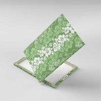 Hawaiian Lei Day Canvas Wall Art Green Hibiscus Flowers Lei Art