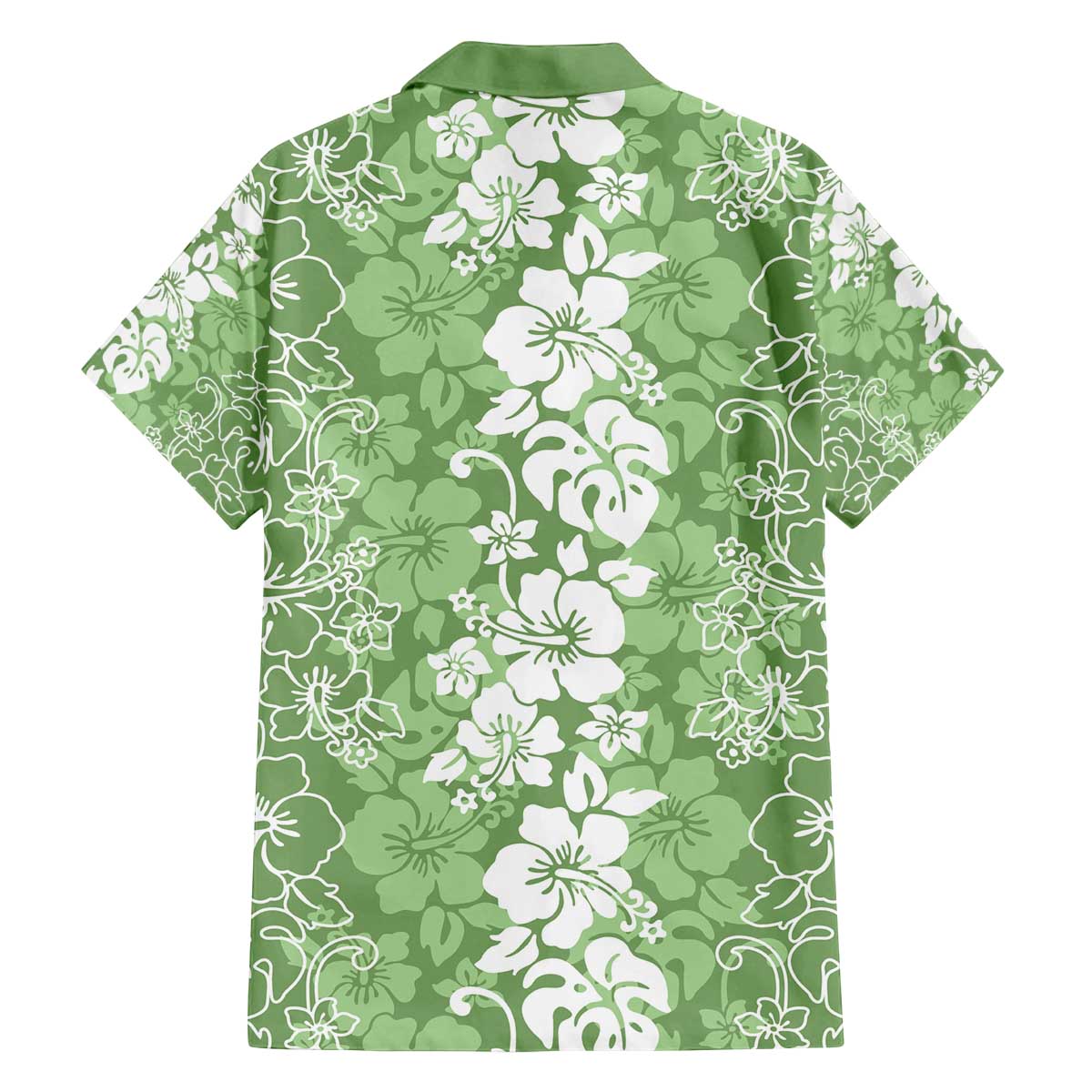 Hawaiian Lei Day Family Matching Off The Shoulder Long Sleeve Dress and Hawaiian Shirt Green Hibiscus Flowers Lei Art LT9 - Polynesian Pride