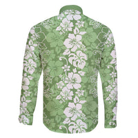 Hawaiian Lei Day Family Matching Puletasi and Hawaiian Shirt Green Hibiscus Flowers Lei Art LT9 - Polynesian Pride