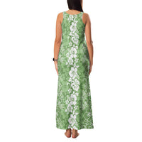 Hawaiian Lei Day Family Matching Tank Maxi Dress and Hawaiian Shirt Green Hibiscus Flowers Lei Art LT9 - Polynesian Pride