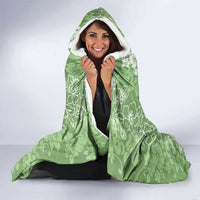 Hawaiian Lei Day Hooded Blanket Green Hibiscus Flowers Lei Art LT9 - Polynesian Pride