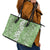Hawaiian Lei Day Leather Tote Bag Green Hibiscus Flowers Lei Art
