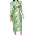 Hawaiian Lei Day Long Sleeve Bodycon Dress Green Hibiscus Flowers Lei Art