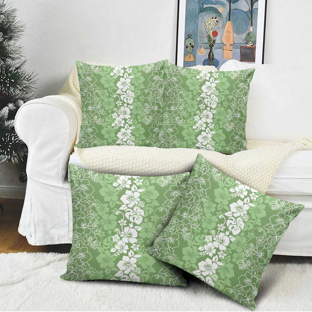 Hawaiian Lei Day Pillow Cover Green Hibiscus Flowers Lei Art LT9 - Polynesian Pride