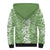 Hawaiian Lei Day Sherpa Hoodie Green Hibiscus Flowers Lei Art