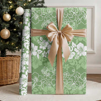 Hawaiian Lei Day Wrapping Paper Green Hibiscus Flowers Lei Art LT9 - Polynesian Pride
