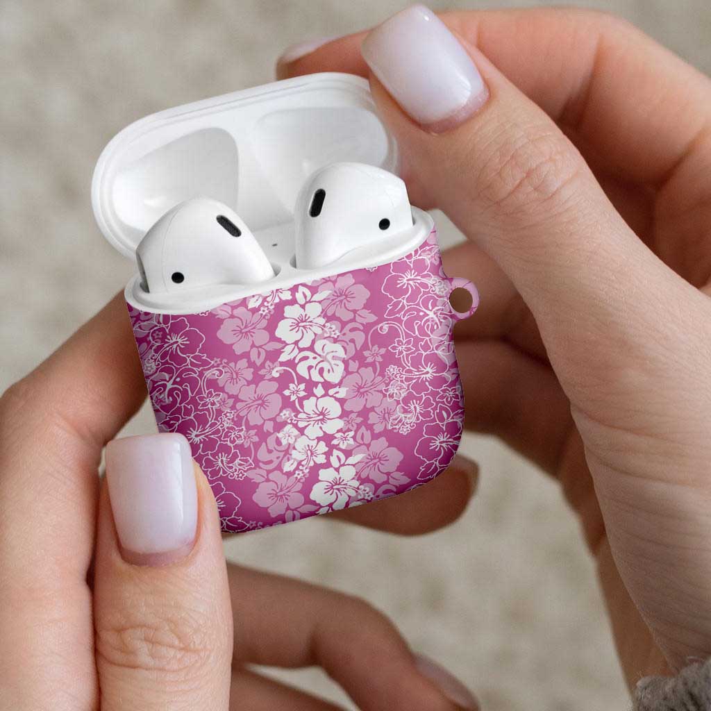 Hawaiian Lei Day AirPods Case Pink Hibiscus Flowers Lei Art - Polynesian Pride