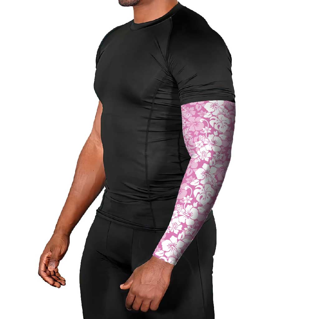 Hawaiian Lei Day Arm Sleeves Pink Hibiscus Flowers Lei Art - Polynesian Pride