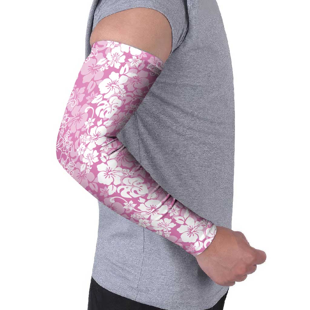 Hawaiian Lei Day Arm Sleeves Pink Hibiscus Flowers Lei Art - Polynesian Pride