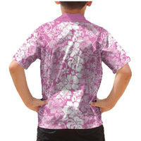 Hawaiian Lei Day Family Matching Mermaid Dress and Hawaiian Shirt Pink Hibiscus Flowers Lei Art LT9 - Polynesian Pride