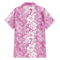 Hawaiian Lei Day Family Matching Off Shoulder Maxi Dress and Hawaiian Shirt Pink Hibiscus Flowers Lei Art LT9 - Polynesian Pride