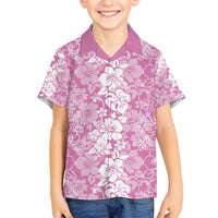 Hawaiian Lei Day Hawaiian Shirt Pink Hibiscus Flowers Lei Art