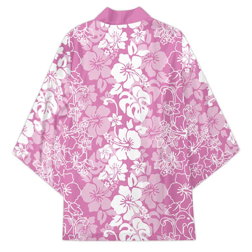 Hawaiian Lei Day Kimono Pink Hibiscus Flowers Lei Art - Polynesian Pride