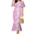 Hawaiian Lei Day Mermaid Dress Pink Hibiscus Flowers Lei Art