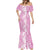 Hawaiian Lei Day Mermaid Dress Pink Hibiscus Flowers Lei Art