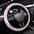 Hawaiian Lei Day Steering Wheel Cover Pink Hibiscus Flowers Lei Art