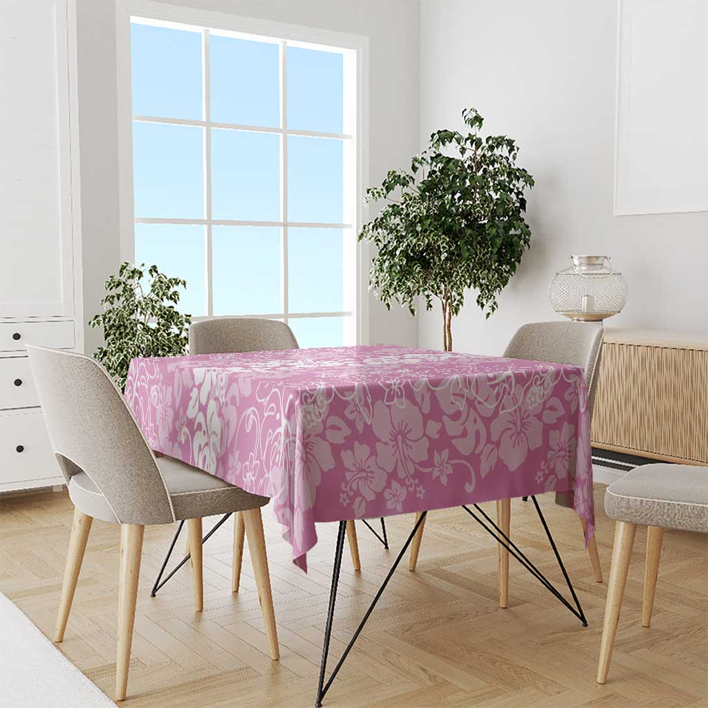Hawaiian Lei Day Tablecloth Pink Hibiscus Flowers Lei Art