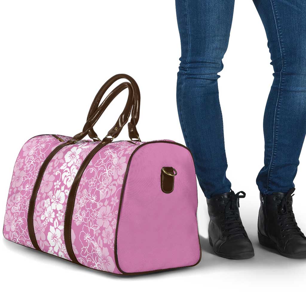 Hawaiian Lei Day Travel Bag Pink Hibiscus Flowers Lei Art - Polynesian Pride
