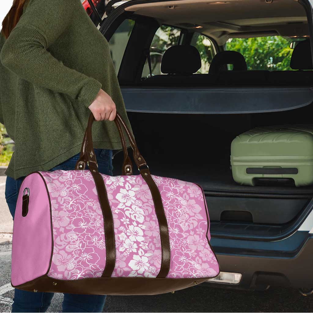 Hawaiian Lei Day Travel Bag Pink Hibiscus Flowers Lei Art - Polynesian Pride