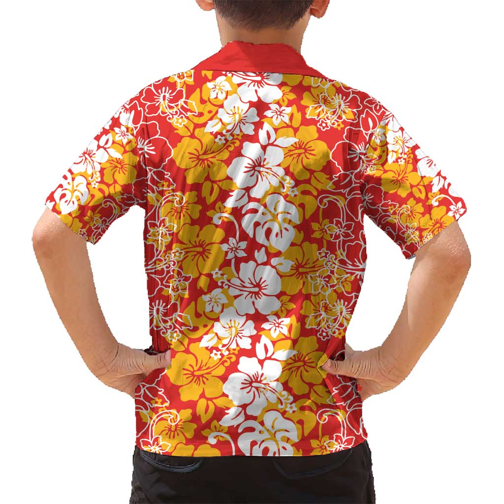 Hawaiian Lei Day Family Matching Puletasi and Hawaiian Shirt Red Hibiscus Flowers Lei Art LT9 - Polynesian Pride