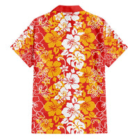Hawaiian Lei Day Family Matching Puletasi and Hawaiian Shirt Red Hibiscus Flowers Lei Art LT9 - Polynesian Pride