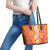 Hawaiian Lei Day Leather Tote Bag Red Hibiscus Flowers Lei Art