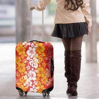 Hawaiian Lei Day Luggage Cover Red Hibiscus Flowers Lei Art LT9 - Polynesian Pride