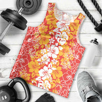 Hawaiian Lei Day Men Tank Top Red Hibiscus Flowers Lei Art