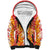 Hawaiian Lei Day Sherpa Hoodie Red Hibiscus Flowers Lei Art