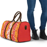 Hawaiian Lei Day Travel Bag Red Hibiscus Flowers Lei Art - Polynesian Pride