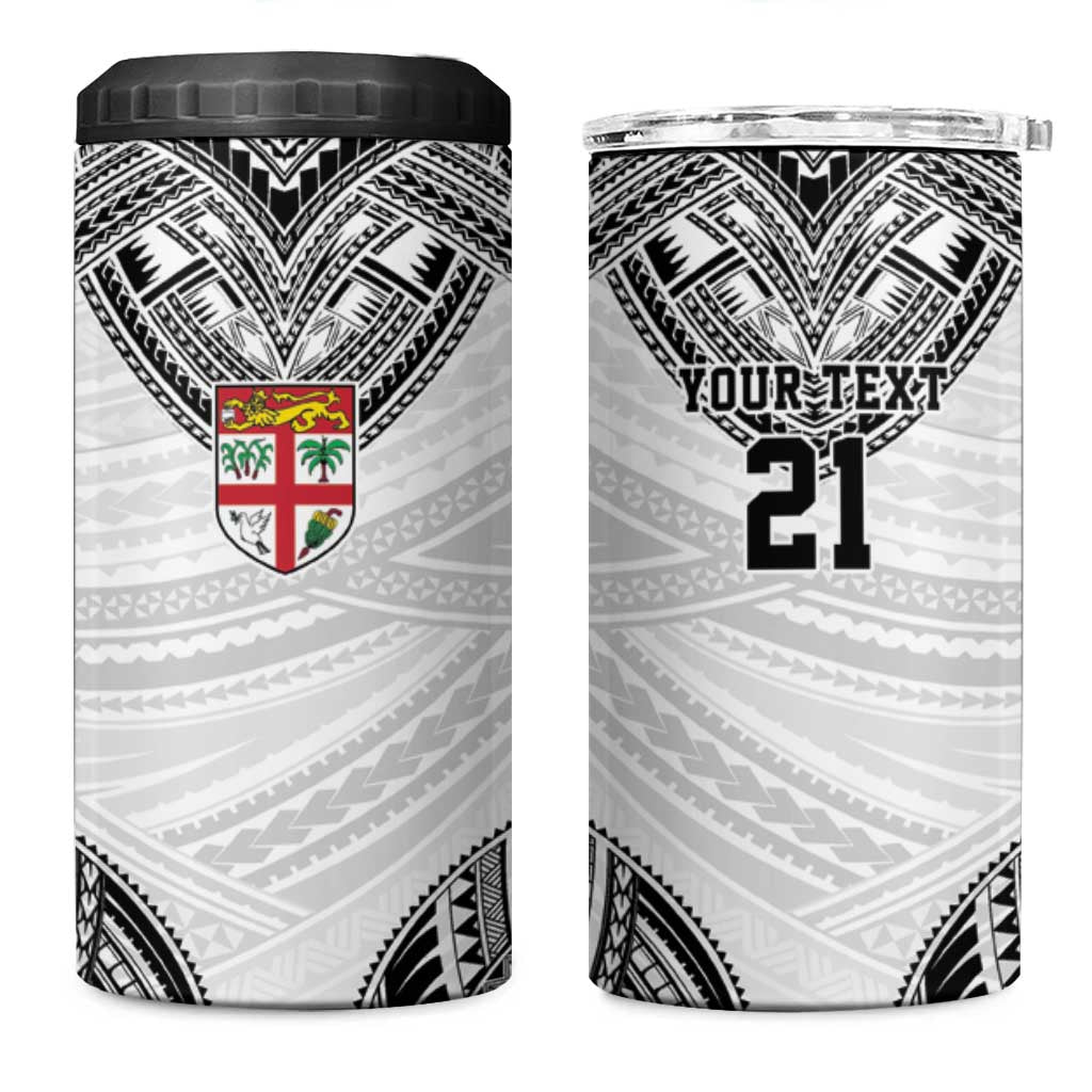 Flying Fijians Pacific Fiji Rugby Custom 4 in 1 Can Cooler Tumbler Polynesian Pattern