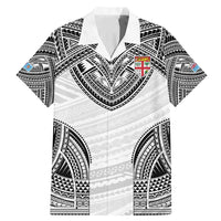 Flying Fijians Pacific Fiji Rugby Custom Family Matching Mermaid Dress and Hawaiian Shirt Polynesian Pattern LT9 Dad's Shirt - Short Sleeve White - Polynesian Pride