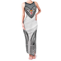 Flying Fijians Pacific Fiji Rugby Custom Family Matching Tank Maxi Dress and Hawaiian Shirt Polynesian Pattern LT9 Mom's Dress White - Polynesian Pride